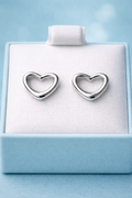 Minimal Heart Studs, Delicate Heart Studs, Everyday Love Earrings