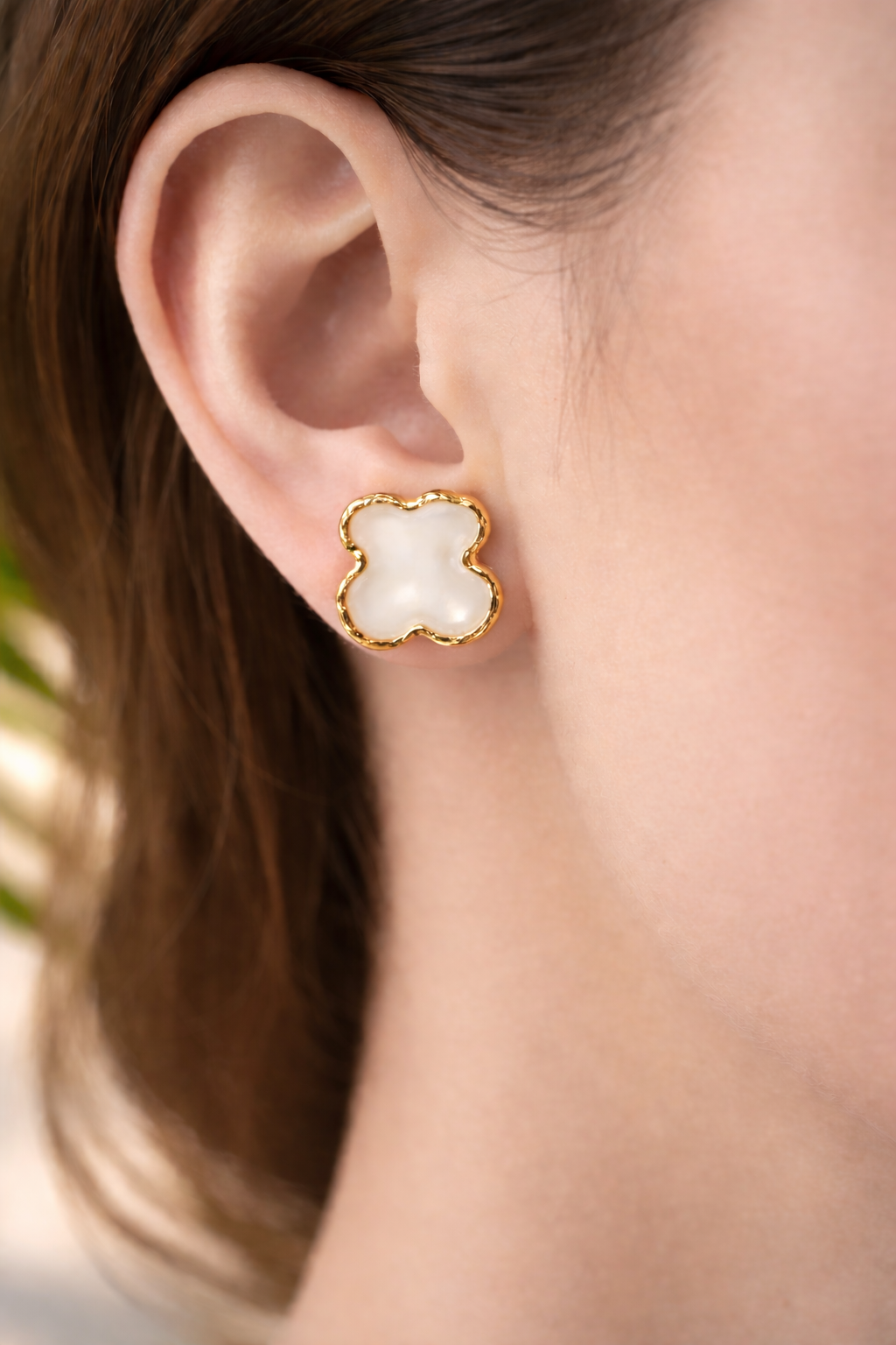Delicate Clover Gold, Elegant Clover Studs, Timeless Clover Studs