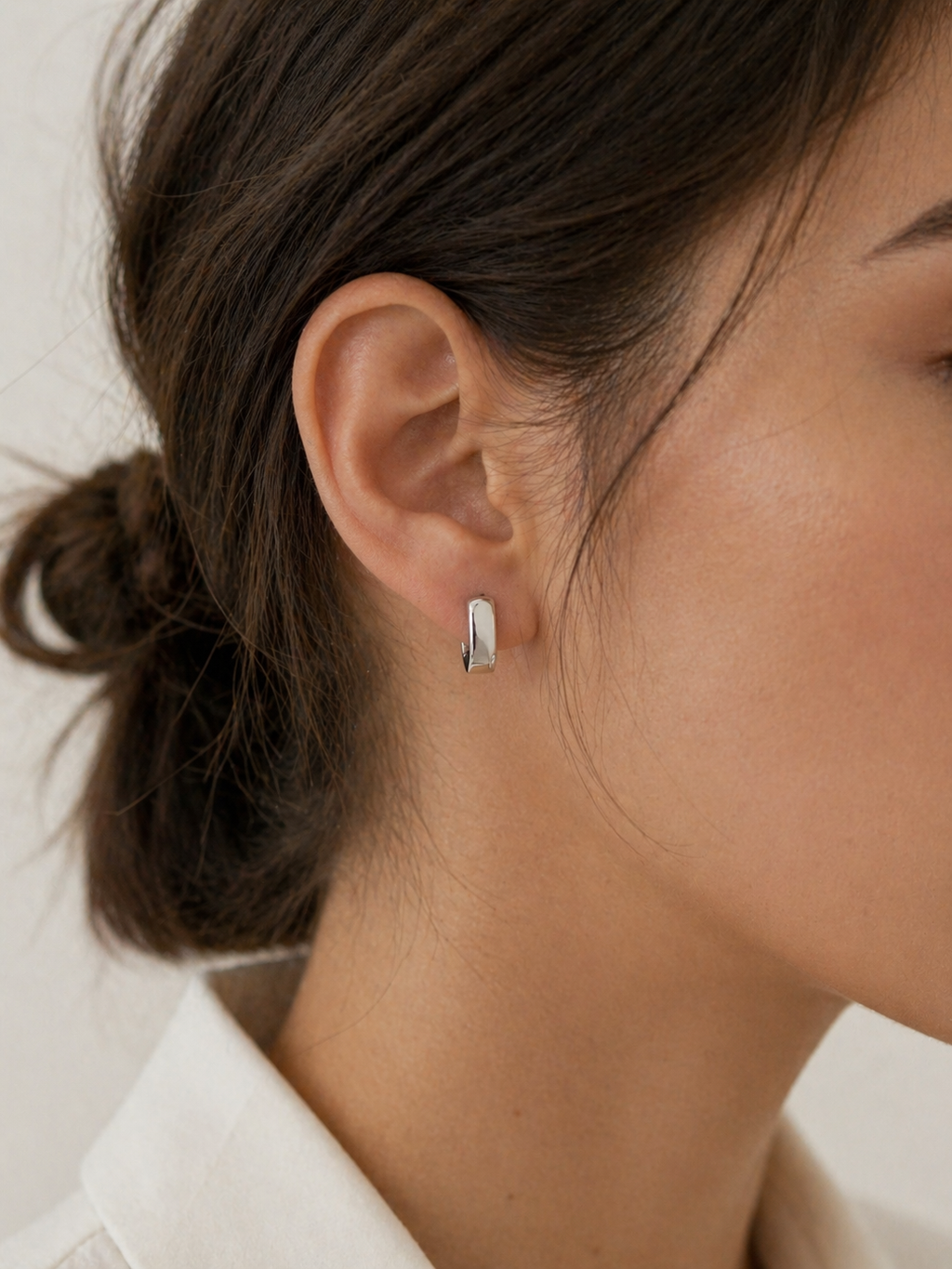 Minimal Silver Huggies, Classic Silver Huggies, Everyday Luxury Silver Earrings