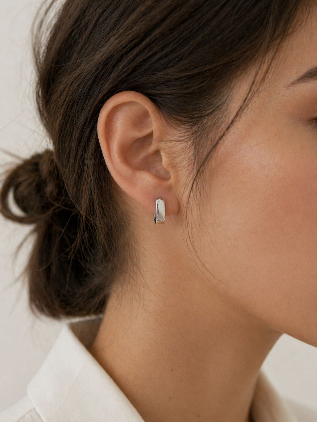 Minimal Silver Huggies, Classic Silver Huggies, Everyday Luxury Silver Earrings