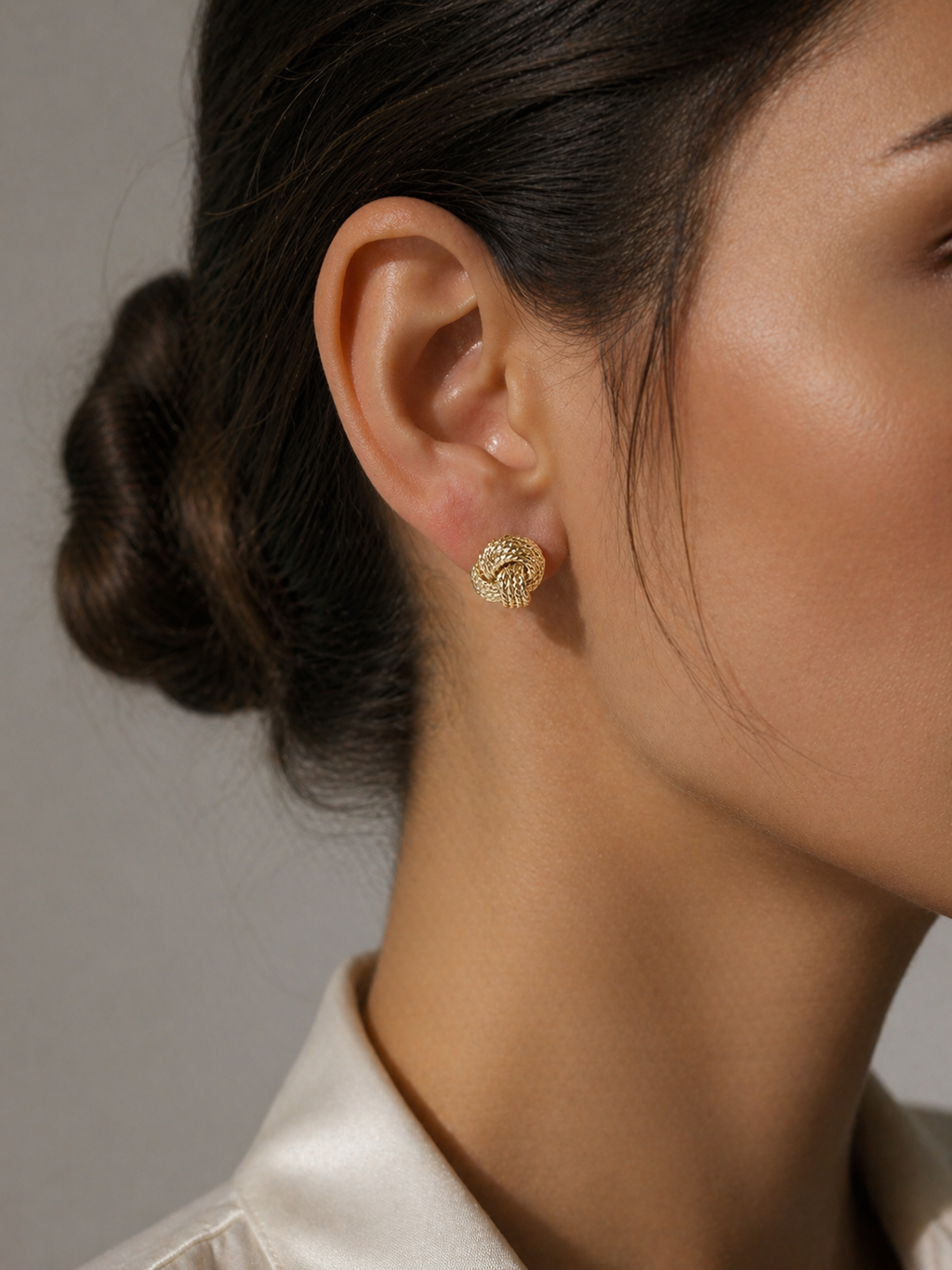 Classic Silver Knot Studs, Woven Knot Silver Earrings, Everyday Elegant Silver Studs