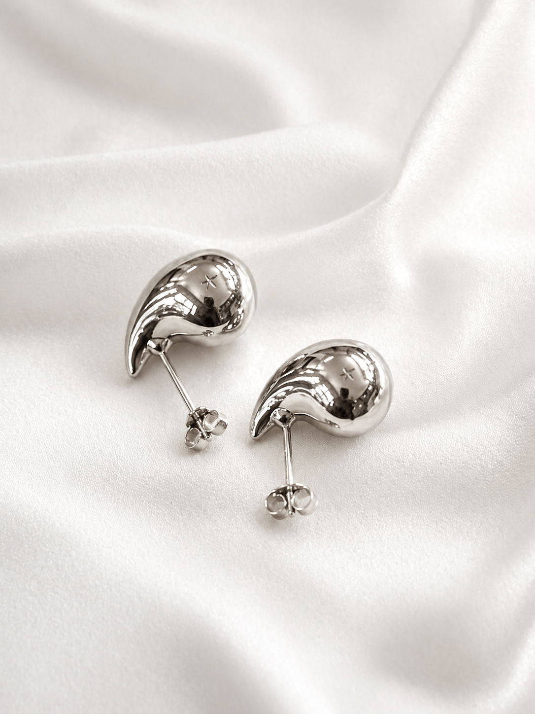 Sterling Silver Teardrop Studs, Minimalist Silver Studs, Elegant Silver Stud Earrings