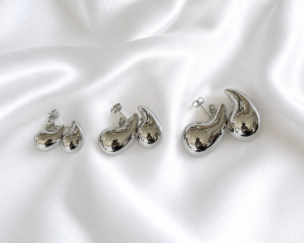 Sterling Silver Teardrop Studs, Minimalist Silver Studs, Elegant Silver Stud Earrings