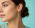 Classic Gold Huggies, Elegant Gold Huggie Earrings, Minimal Luxury Gold Hoops