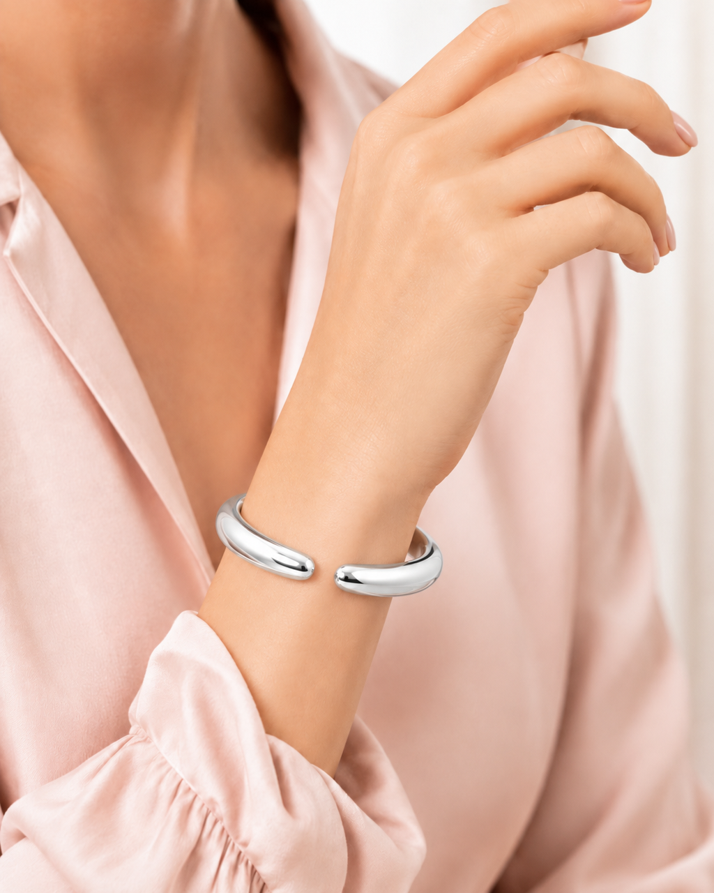 Sterling Silver 925 Bracelets, Classic, elegant and versatile Bracelet, Open cuff design Bracelet.