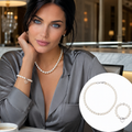 Real Pearl Jewelry Set – Necklace & Heart Charm Bracelet, Real Pearls Necklace