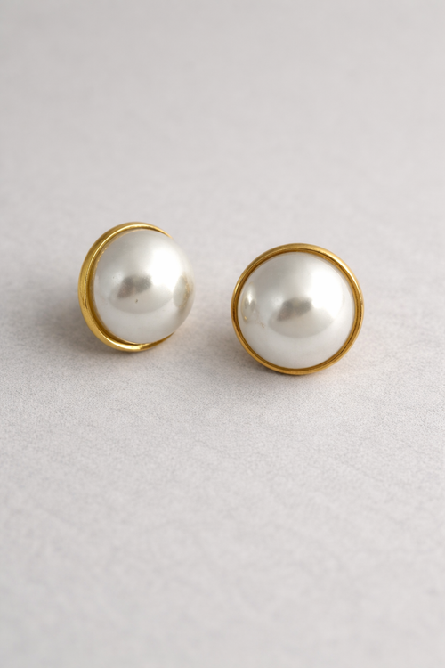 Classic Pearl Studs, Timeless Pearl Studs, Simple Pearl Studs, Modern Pearl Earrings