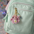 rendy Teen Bag Flower Charm, Cute Pink Charm for Teen Bag, Handmade Cute Floral Charm