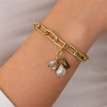 Elegant Paperclip Bracelet, Statement Charm Bracelet, Modern Gold Link Bracelet