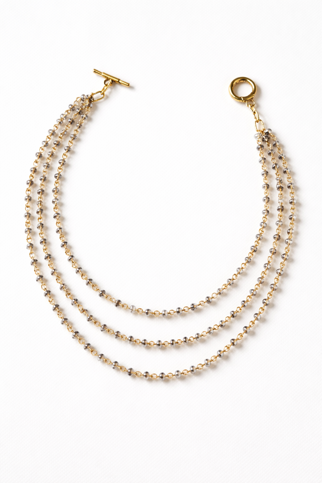 Boho Crystal Layers Necklace,Minimal Crystal Layer Necklace