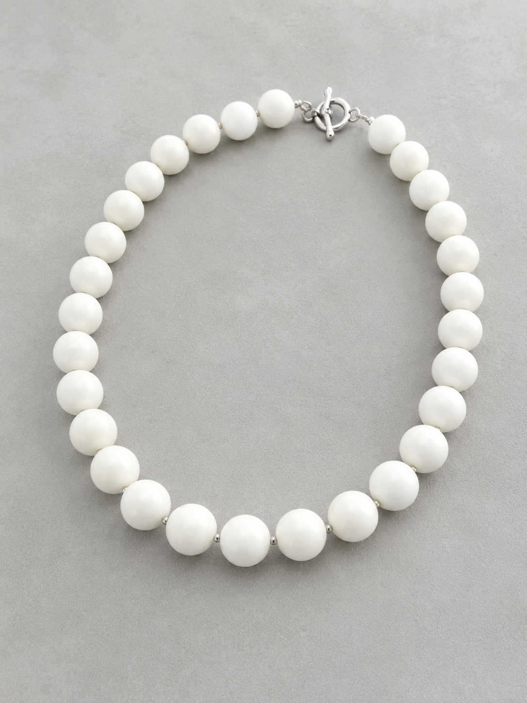 Natural white opal Necklace, 10 mm Gemstone Beads, Handmade Jewelry