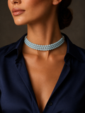 Sky Blue Choker, Timeless Aqua Choker, Aquamarine Elegance Choker.