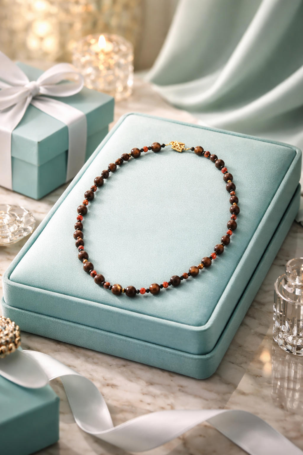 Elegant Minimal Necklace Gift Idea, Simple Beaded Necklace, Everyday Beaded Necklace for Women