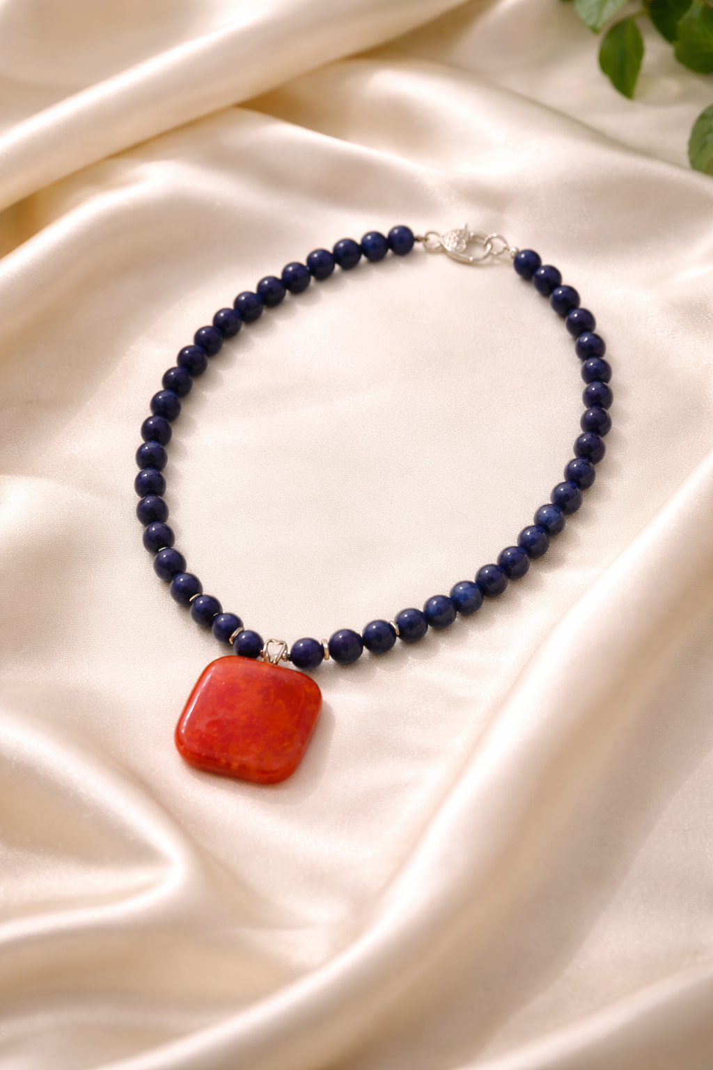 Elegant Beaded Pendant Necklace, Statement Carnelian Pendant Necklace, Minimal Gemstone Pendant Necklace