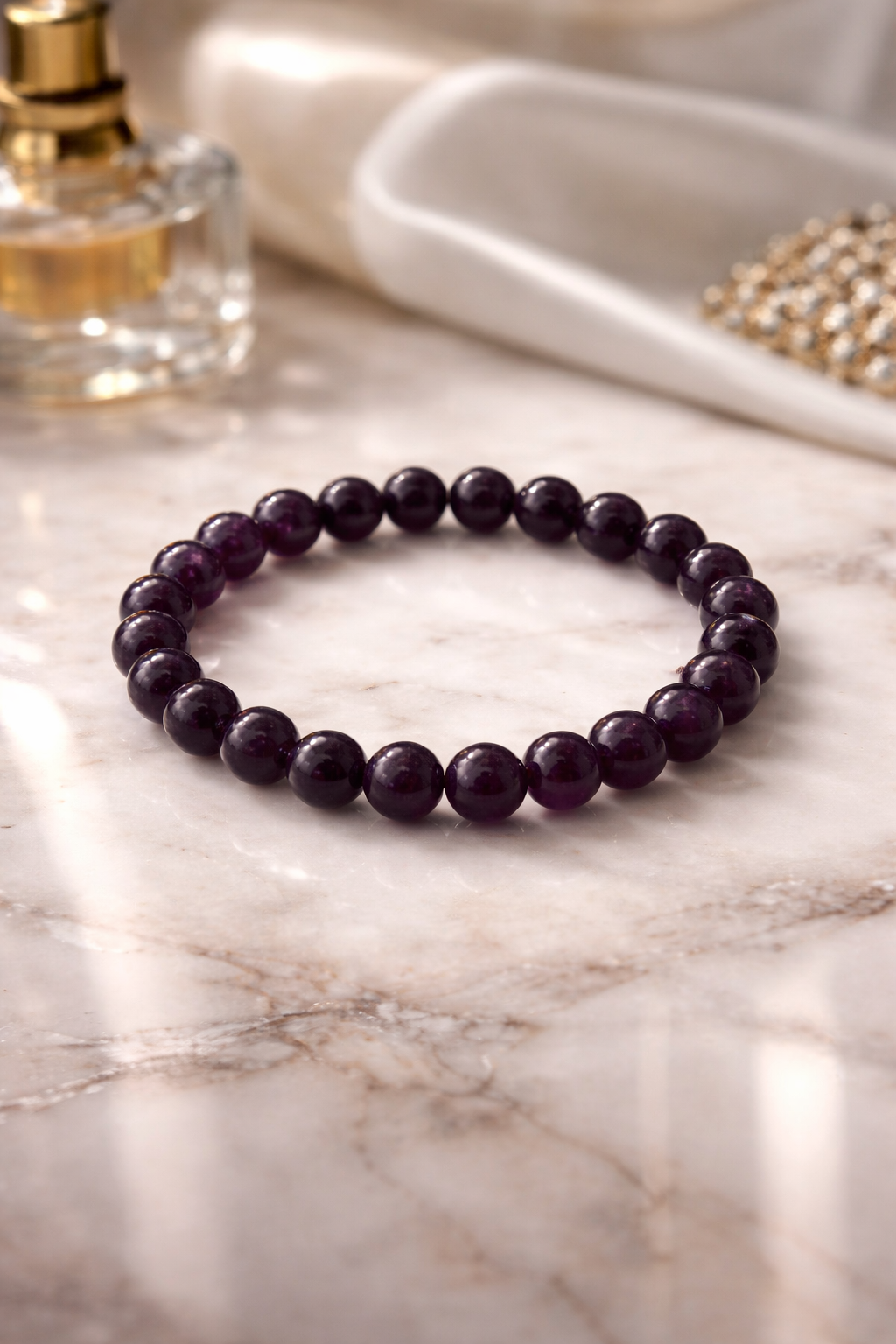 Men’s Amethyst Bracelet, Modern Gemstone Bracelet, Minimalist Amethyst Bracelet
