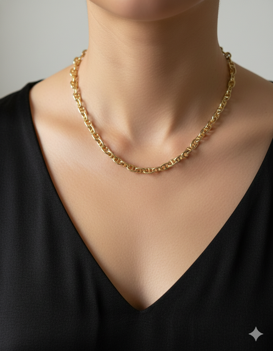 Bold Chain Necklace, Everyday Gold Chain Necklace, Classic Link Chain Necklace