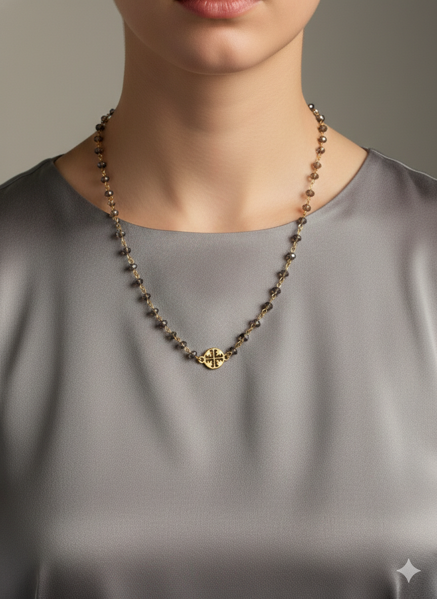 Minimalist Elegant Statement Necklace, Elegant Beaded Statement Necklace,