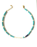 Turquoise necklace, Dainty necklace, Adjustable chain necklace,Pearl necklace