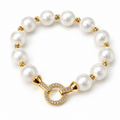 Crystal Pearl Bracelet , Elegant Crystal Pearl Bracelet