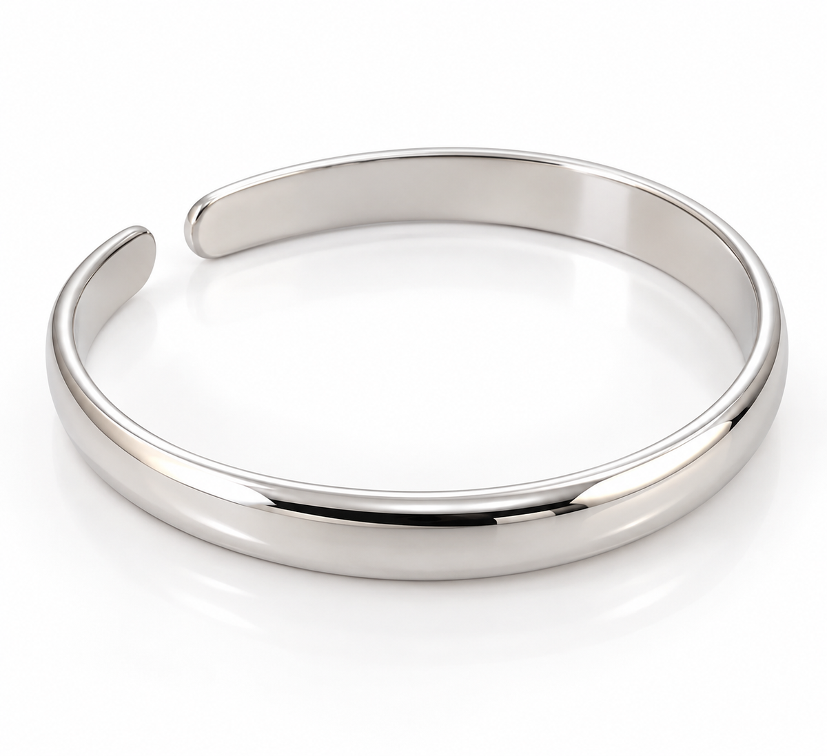 Sterling Silver 925 Polished Cuff Bracelet, Minimalist 925 Sterling Silver Open Cuff Bracelet