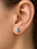 Sterling Silver Blue Crystal Studs, Sky Blue Australian Crystal Earrings, Sterling Silver Australian Crystal Studs