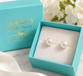 Natural Freshwater Pearl Stud Earrings, Elegant White Freshwater Pearl Stud Earrings, Genuine Freshwater Pearl Stud Earrings