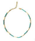 Turquoise Necklace, Pearl Necklace,Dainty Pearl and Turquoise Necklace, Beach Style